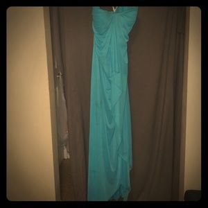 Teal blue David's Bridal bridesmaids dress